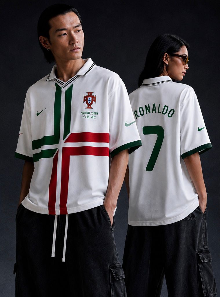 Portugal x Spain Heritage Football Jersey | Limited Edition Nike-Inspired Retro Soccer Shirt