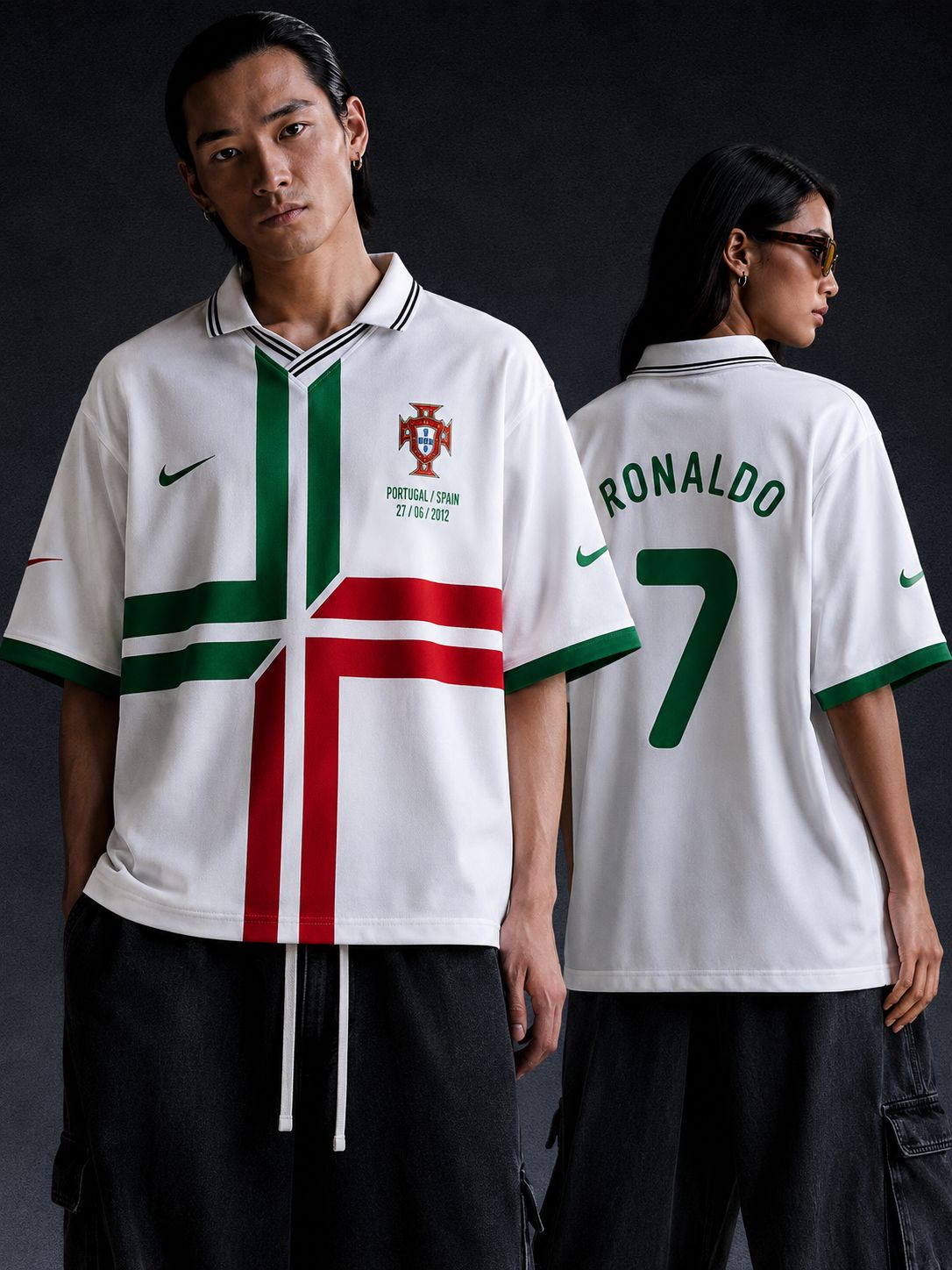 Portugal x Spain Heritage Football Jersey | Limited Edition Nike-Inspired Retro Soccer Shirt