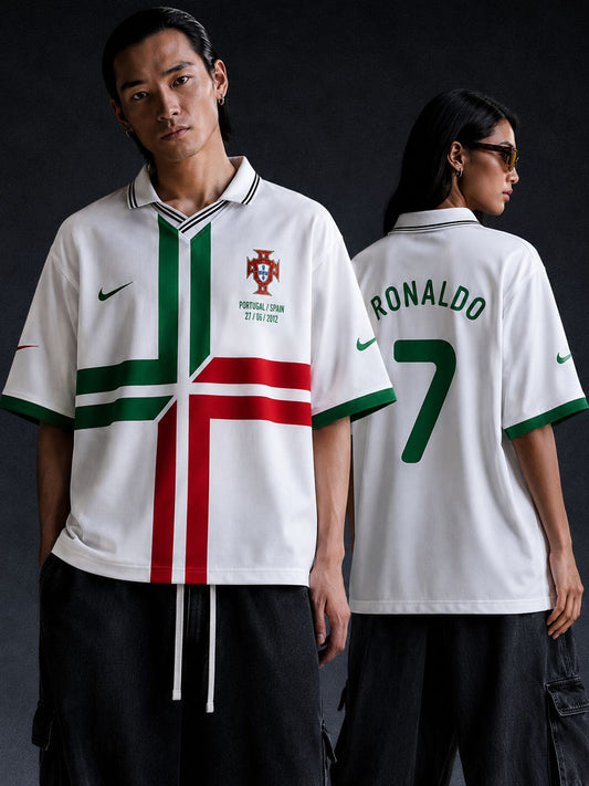 Portugal x Spain Heritage Football Jersey | Limited Edition Nike-Inspired Retro Soccer Shirt