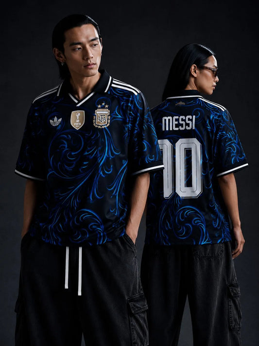 Argentina Messi 10 Special Edition Jersey – Premium Blue & Black Football Shirt | Unisex Fan Edition